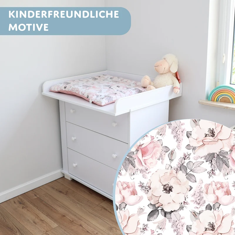 Wickelauflage Wickelunterlage 75x72 cm - Weich und waschbar Wickelunterlage für Babys Wickelmatte für Wickeltisch Wickelkommode oder Waschmaschine