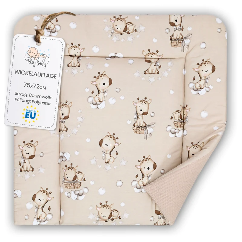 Wickelauflage Wickelunterlage 75x72 cm - Weich und waschbar Wickelunterlage für Babys Wickelmatte für Wickeltisch Wickelkommode oder Waschmaschine
