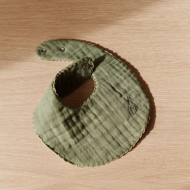 Dear April Musselin Lätzchen 2er-Set 'Koa' Forest Green/Little Mouse
