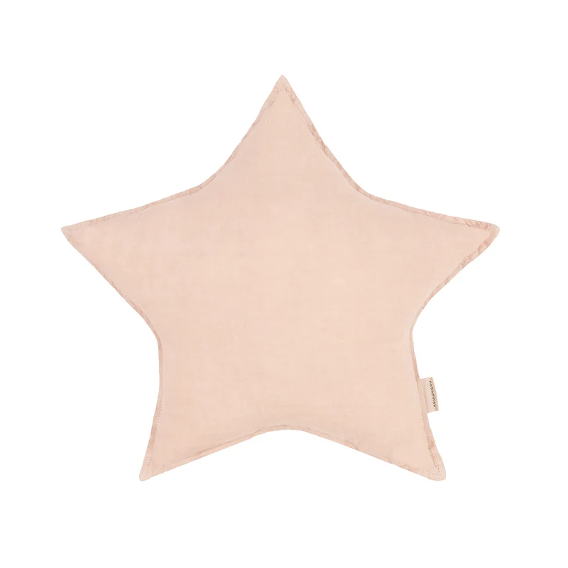 Nobodinoz Sternenkissen aus Leinen Powder Pink