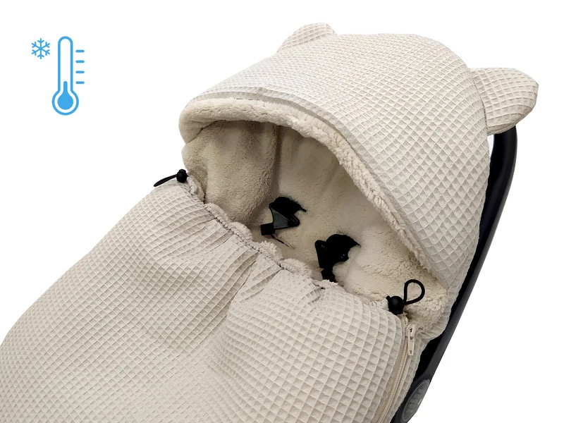 3-in-1 swaddle for car seat, baby carrier, gondola, winter | Beige