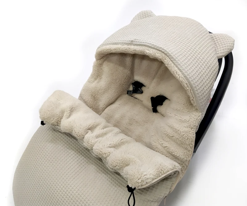 3-in-1 swaddle for car seat, baby carrier, gondola, winter | Beige