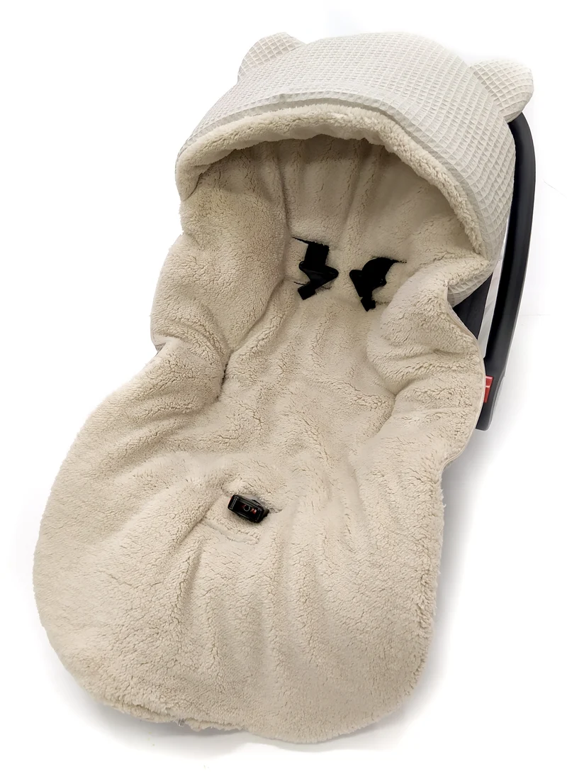 3-in-1 swaddle for car seat, baby carrier, gondola, winter | Beige