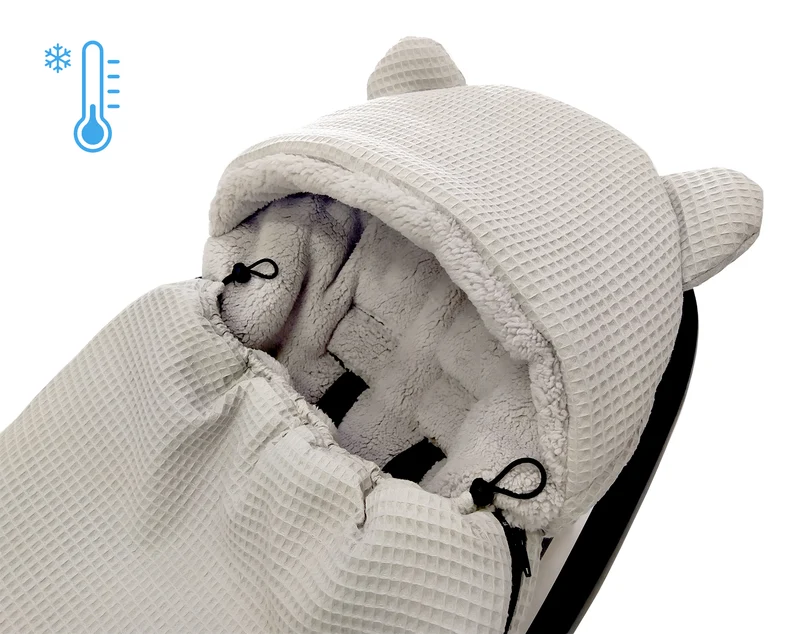3-in-1 swaddle for car seat, baby carrier, gondola, winter | Grey