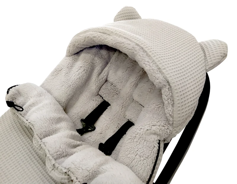 3-in-1 swaddle for car seat, baby carrier, gondola, winter | Grey
