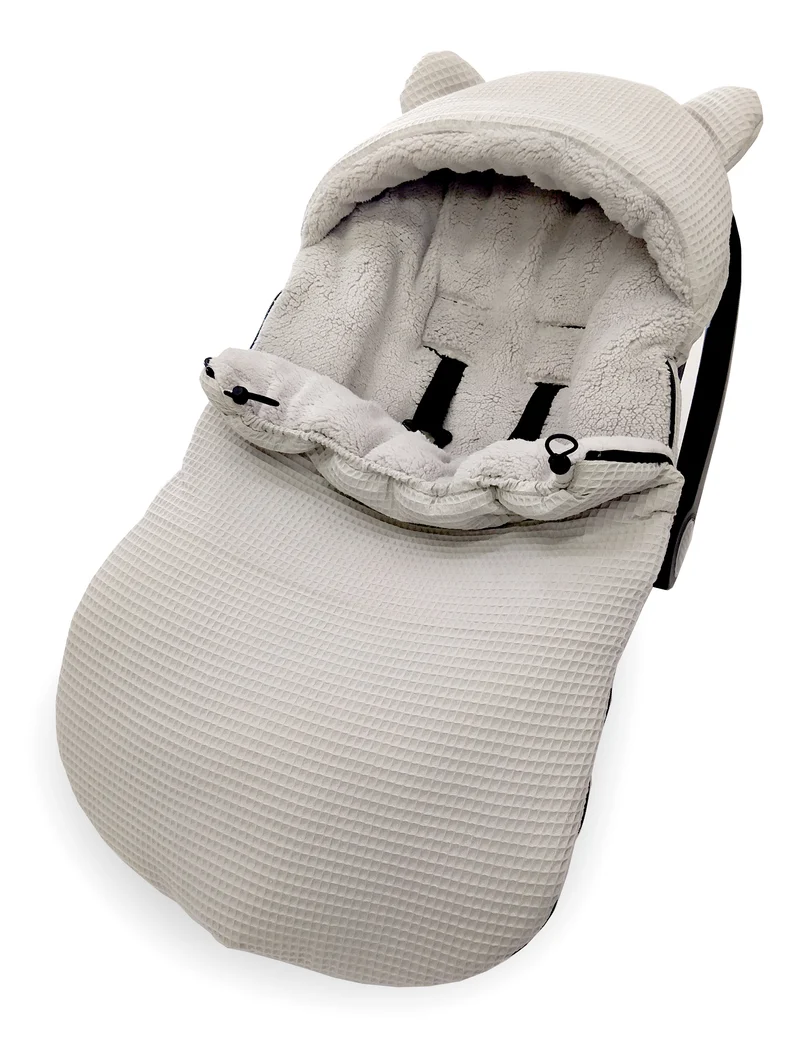 3-in-1 swaddle for car seat, baby carrier, gondola, winter | Grey