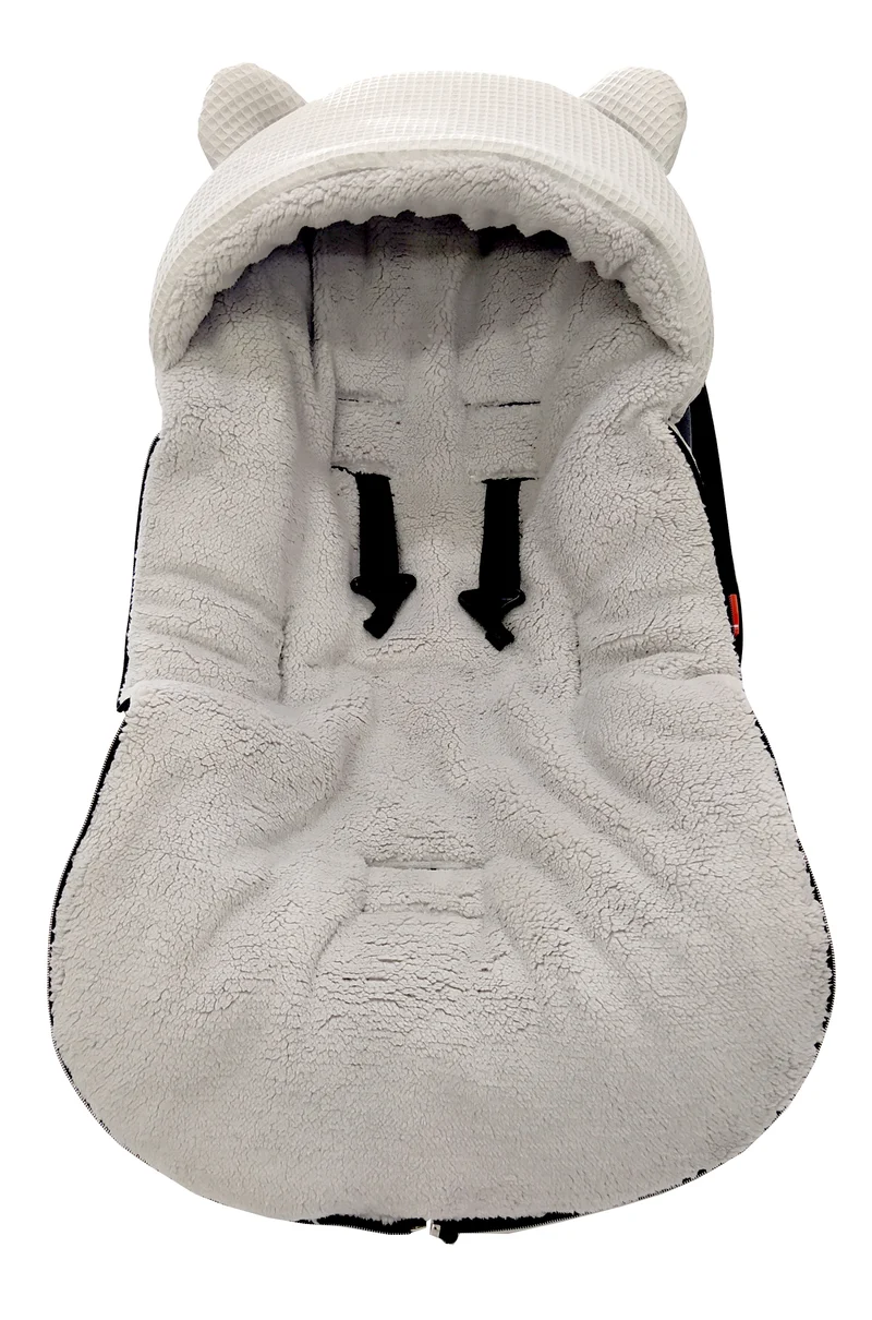 3-in-1 swaddle for car seat, baby carrier, gondola, winter | Grey