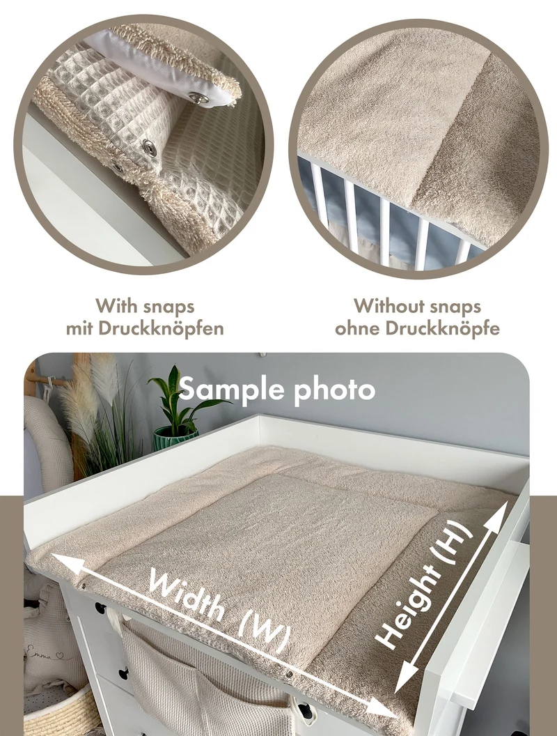 Changing mat with snaps | Beige Frotte