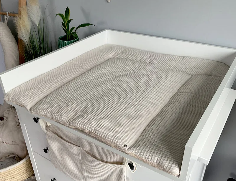 Changing mat with snaps | Beige Frotte