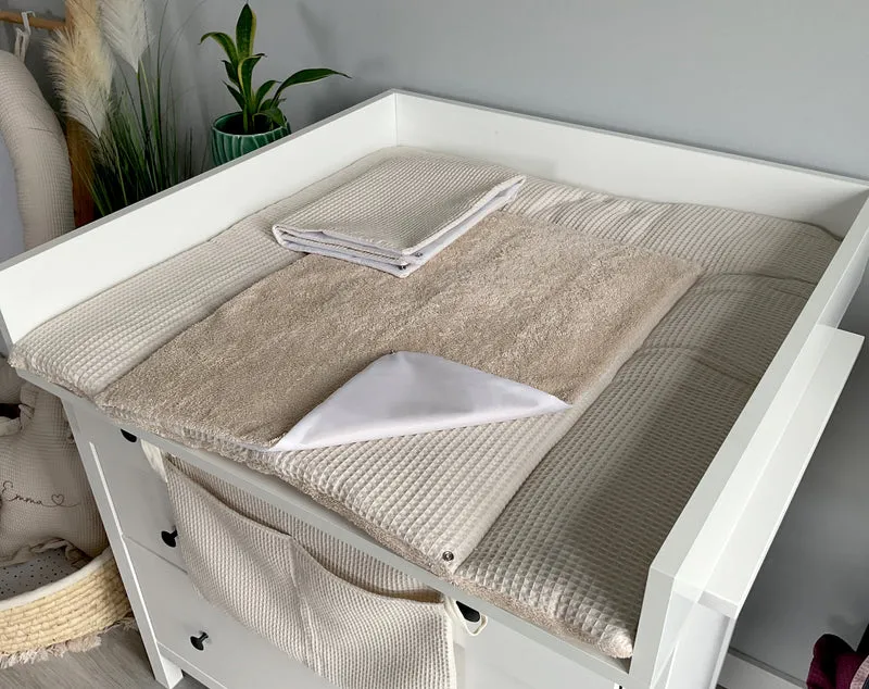 Changing mat with snaps | Beige Frotte