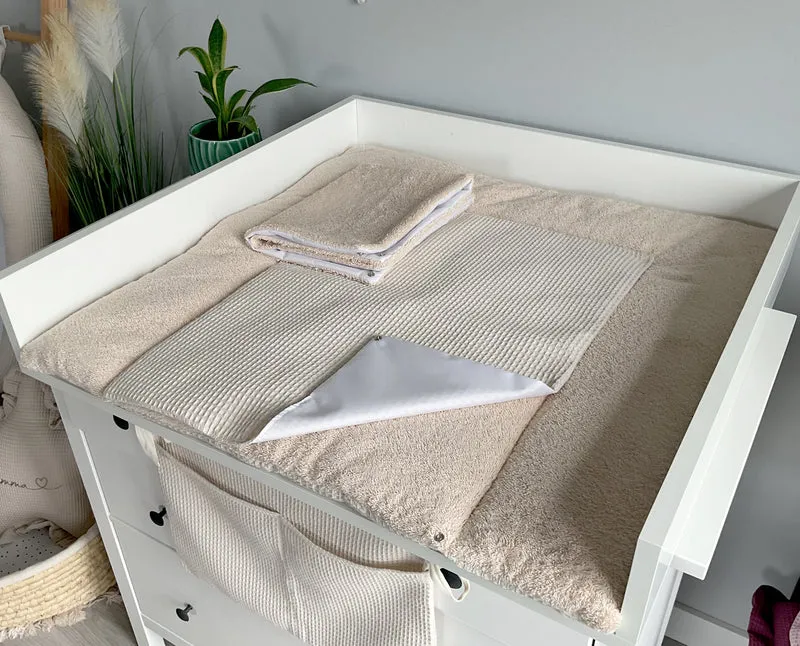 Changing mat with snaps | Beige Frotte