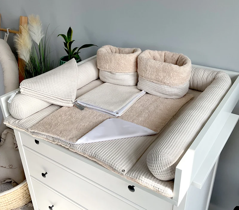 Changing mat with snaps | Beige Frotte