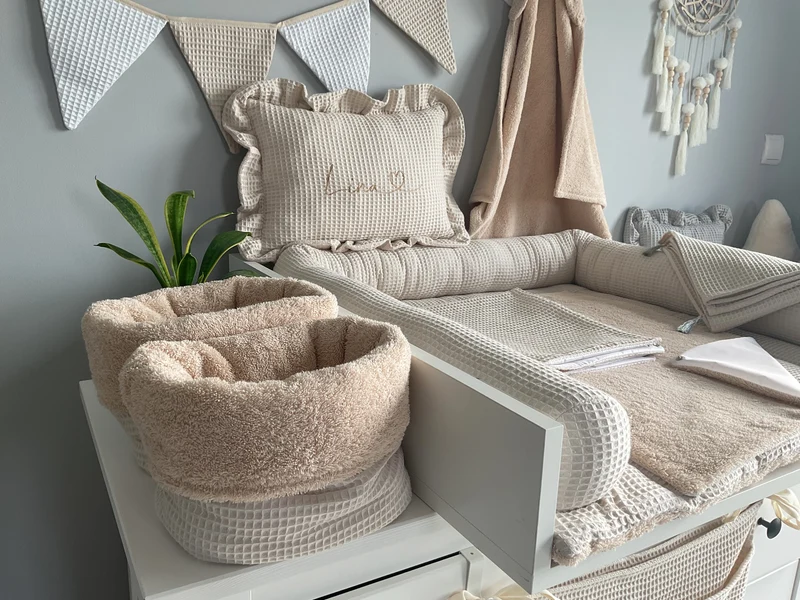 Changing mat with snaps | Beige Frotte
