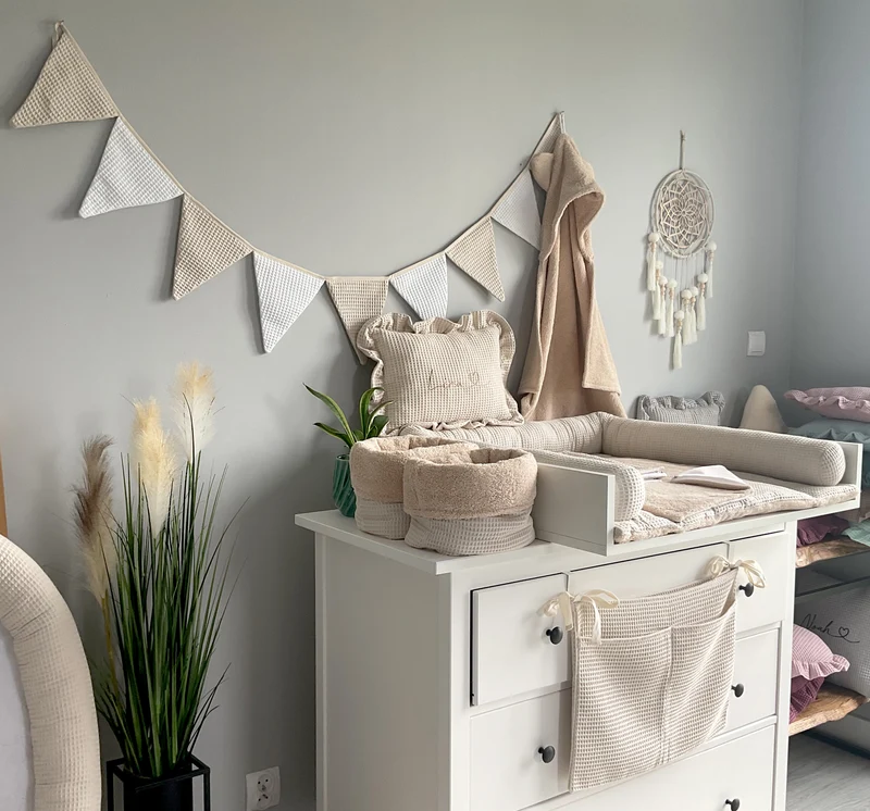 Changing mat with snaps | Beige Frotte