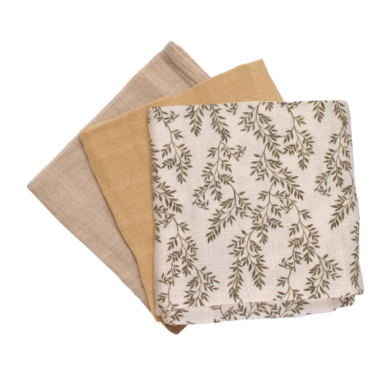 Musselintücher “Bay leaves” 3er Pack