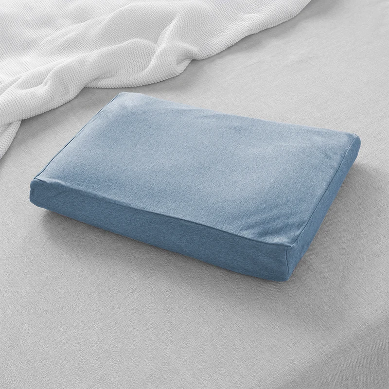 Theraline Kinderkopfkissen inkl. Bezug 'Bamboo Collection' Melange Blau-grau