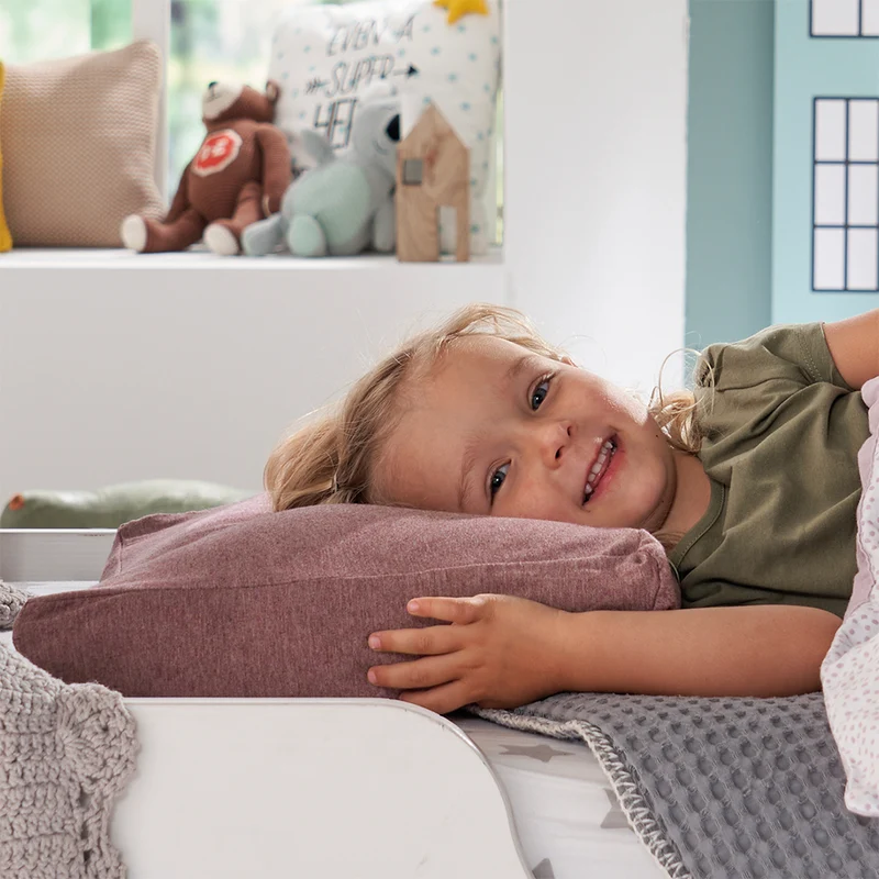 Theraline Kinderkopfkissen inkl. Bezug 'Bamboo Collection' Melange Rosenholz