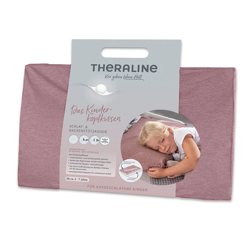 Theraline Kinderkopfkissen inkl. Bezug 'Bamboo Collection' Melange Rosenholz