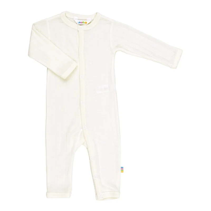 Joha Strampler Schlafanzug Merinowolle/Seide Off White