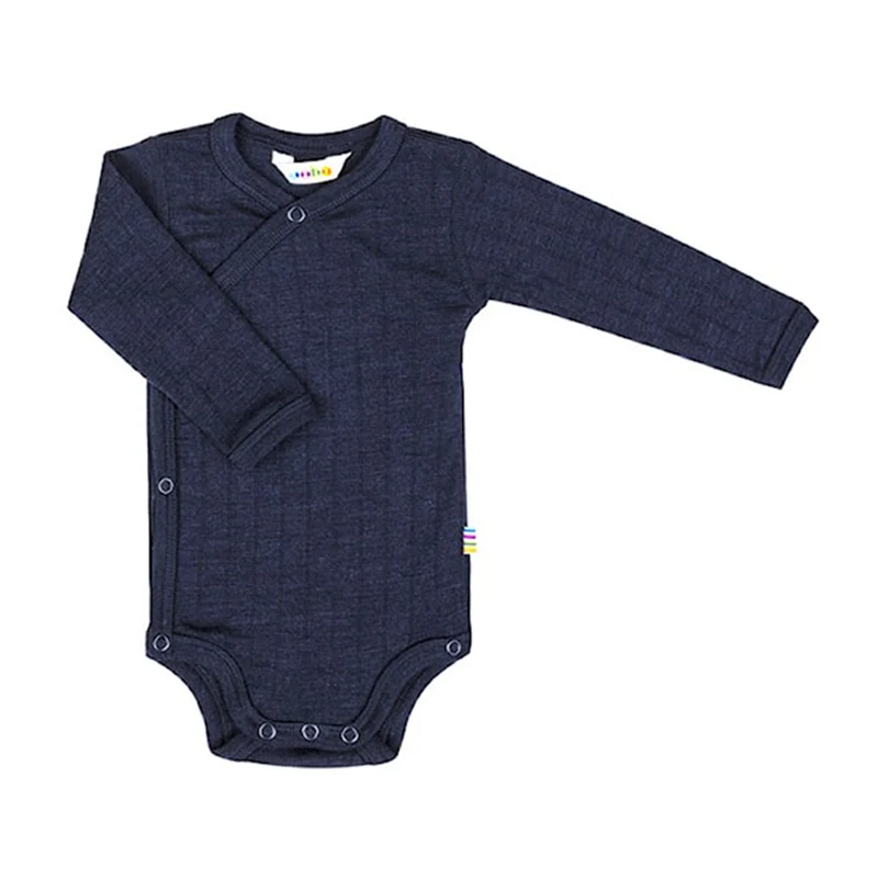 Joha Wickelbody Langarm aus Merinowolle/Seide Navy