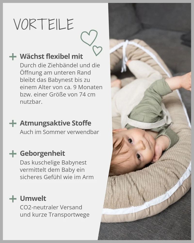 Babynest Cord Sand