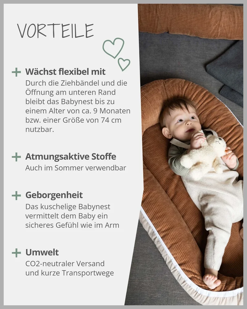 Babynest Cord Caramel