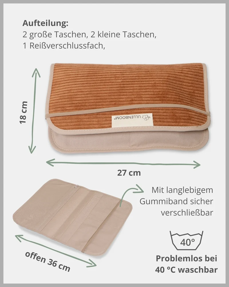 Windeltasche Cord Caramel