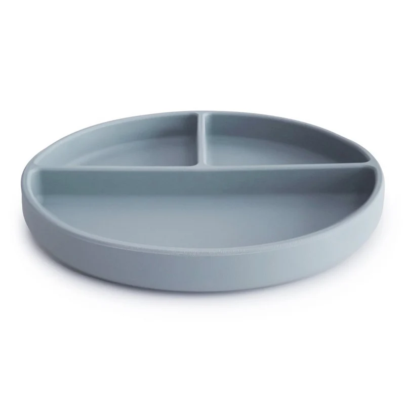 Mushie Silikon Teller mit Saugnapf Powder Blue