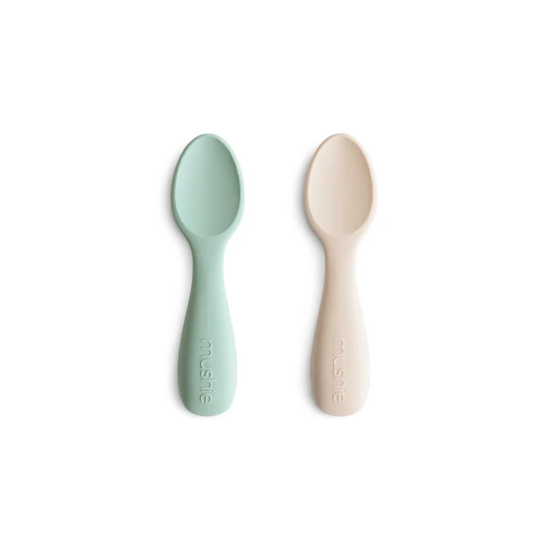 Mushie Starter Baby Löffel 2er-Set Cambridge Blue/Shifting Sand
