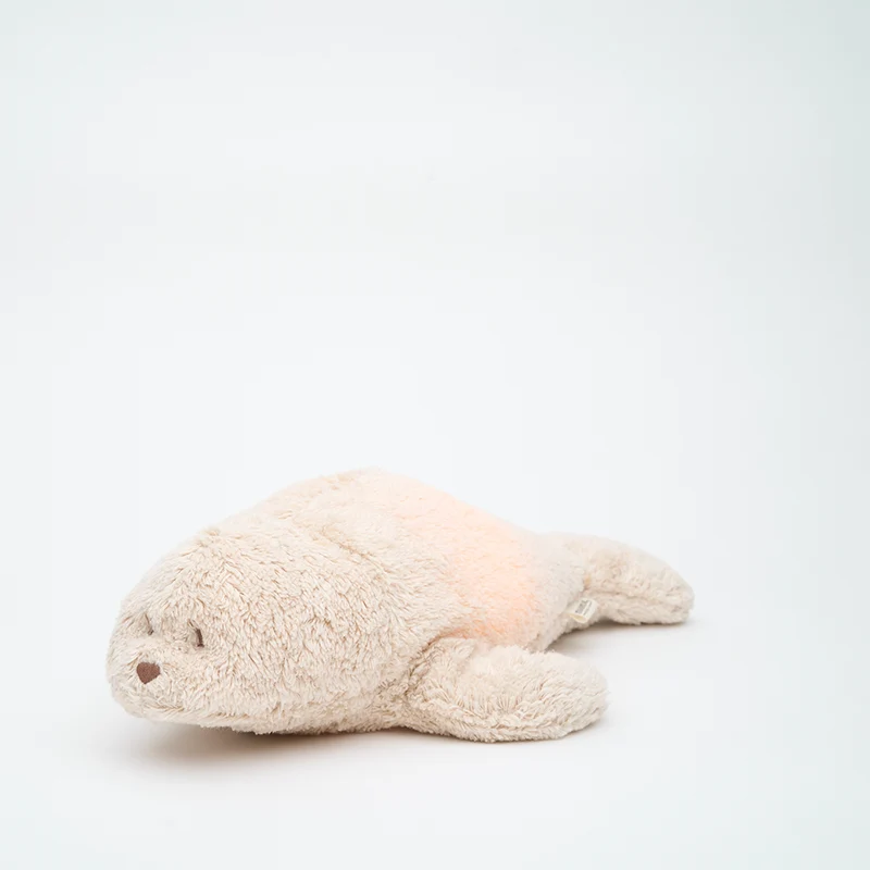 Moonie Kuscheltier Robbe mit Licht 'Organic Humming Seal' Sand