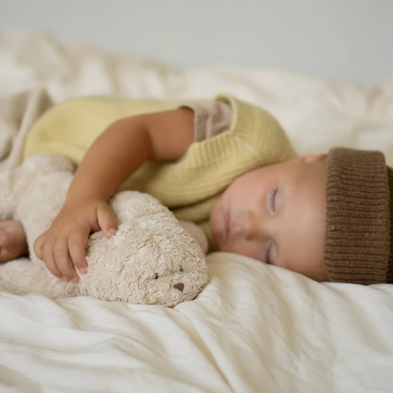 Moonie Kuscheltier Robbe mit Licht 'Organic Humming Seal' Sand