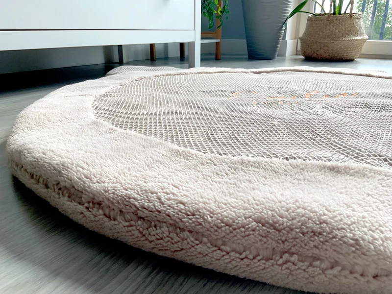 Double-sided personalized play mat | Thick play mat | Cotton crawling mat | Beige play blanket