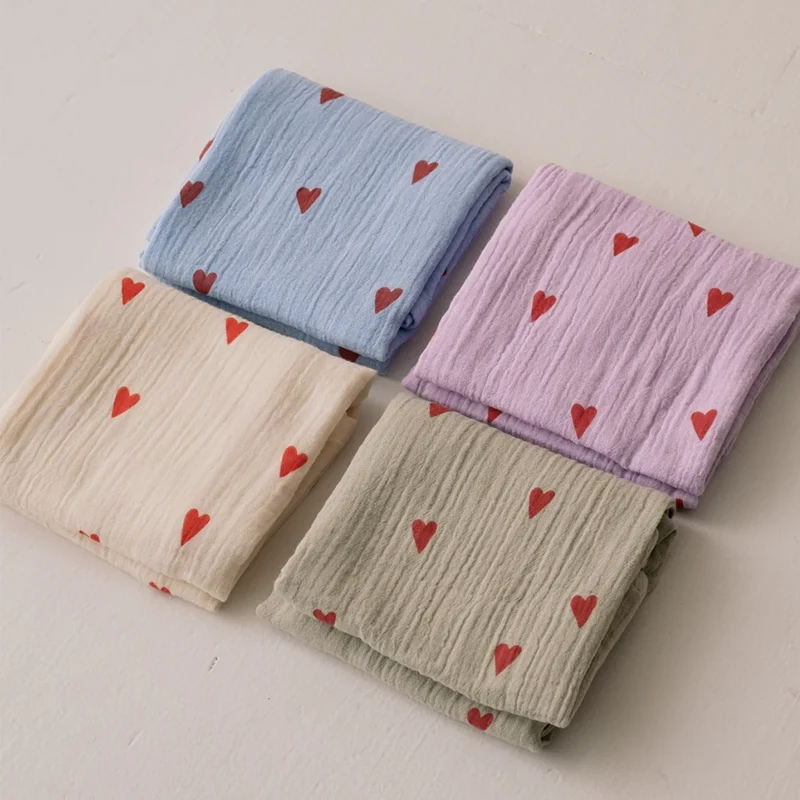Studio Noos Mulltuch 'Hearts' 70 x 70 cm Beige