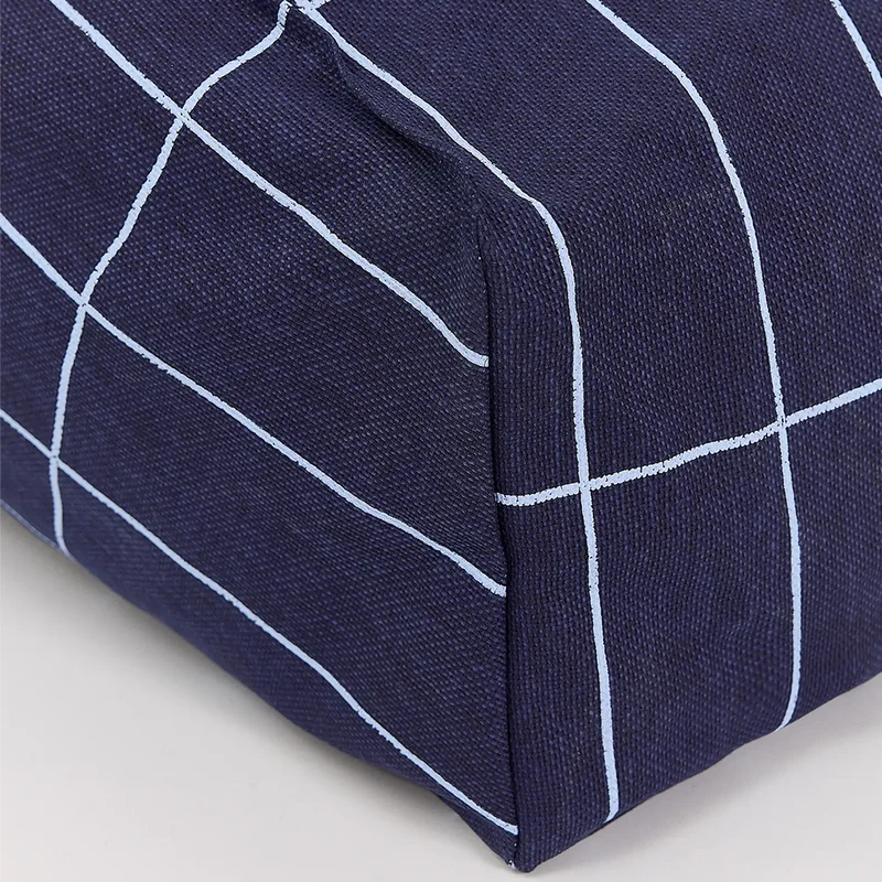 Nobodinoz Armchair Sitzsack 'Vibes' Navy Blue Grid Vintage Effect
