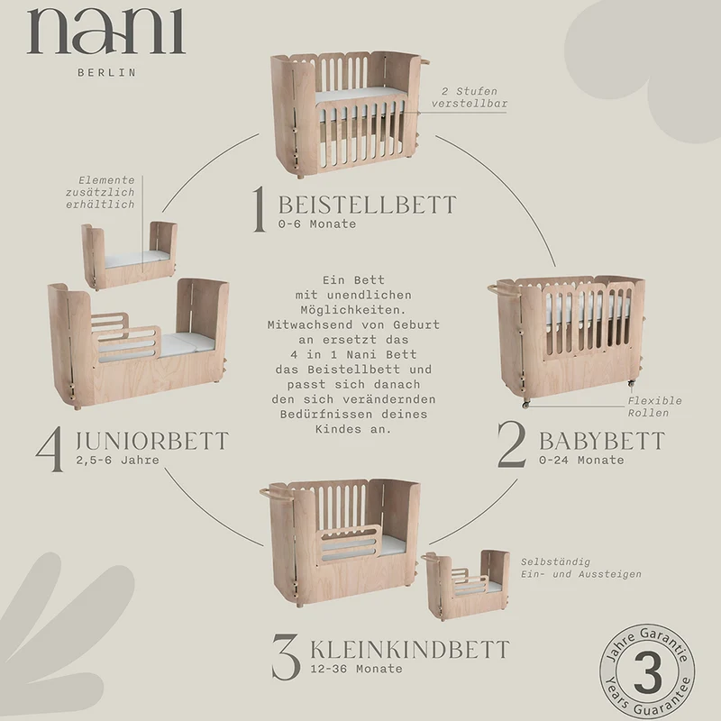 Nani Berlin 4-in-1 mitwachsendes Babybett