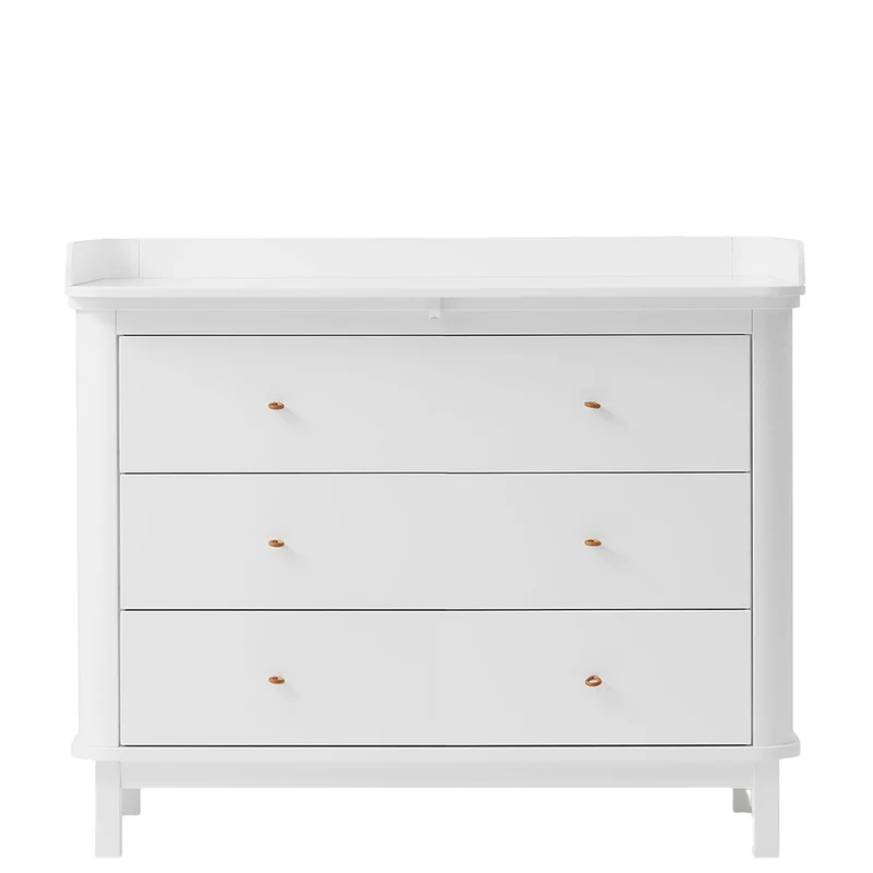 Oliver Furniture Wood Wickelkommode mit 3 Schubladen Weiss
