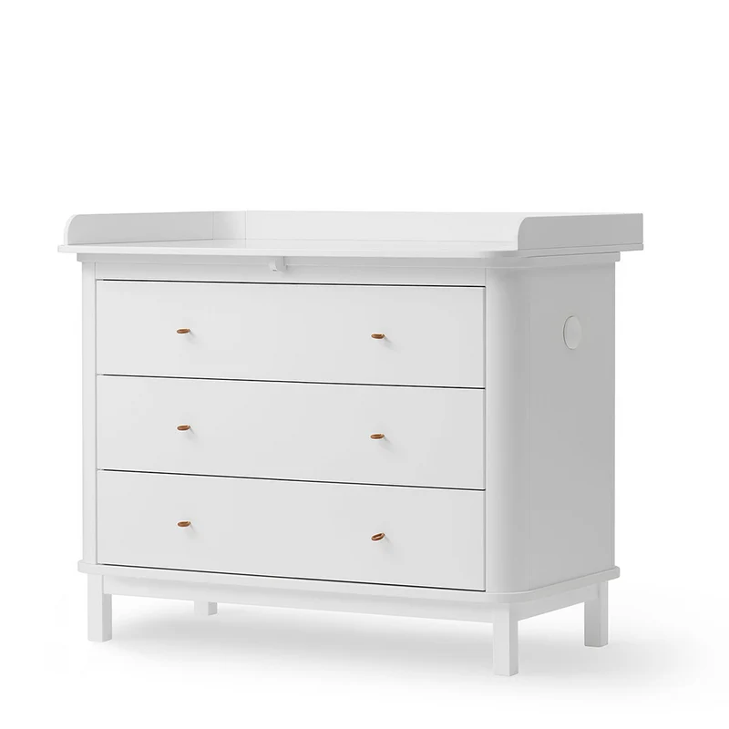 Oliver Furniture Wood Wickelkommode mit 3 Schubladen Weiss