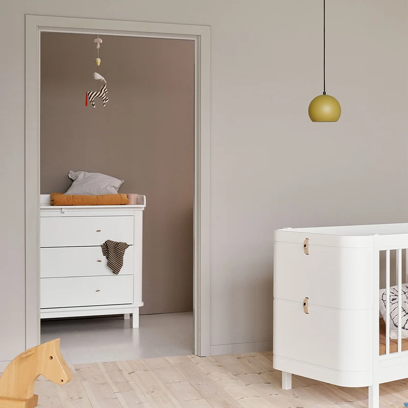 Oliver Furniture Wood Wickelkommode mit 3 Schubladen Weiss/Eiche