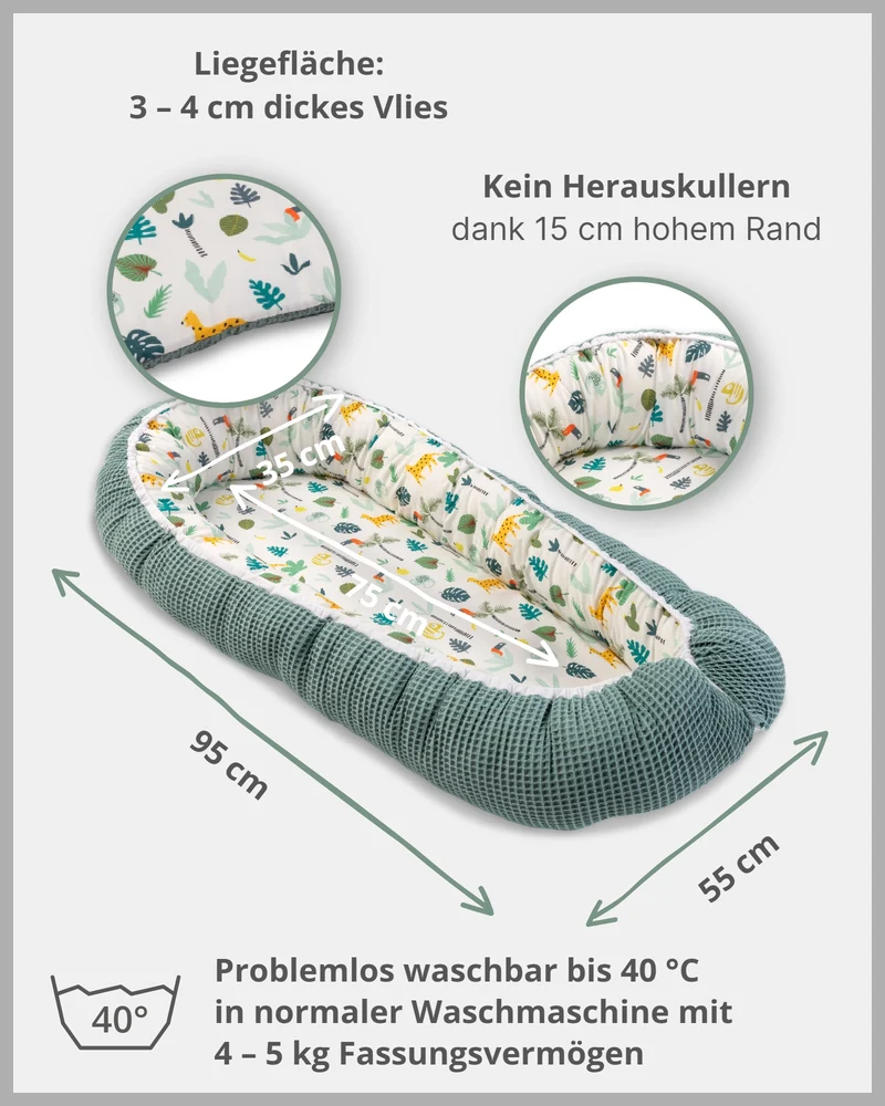 Babynest Salbeigrün Regenwald