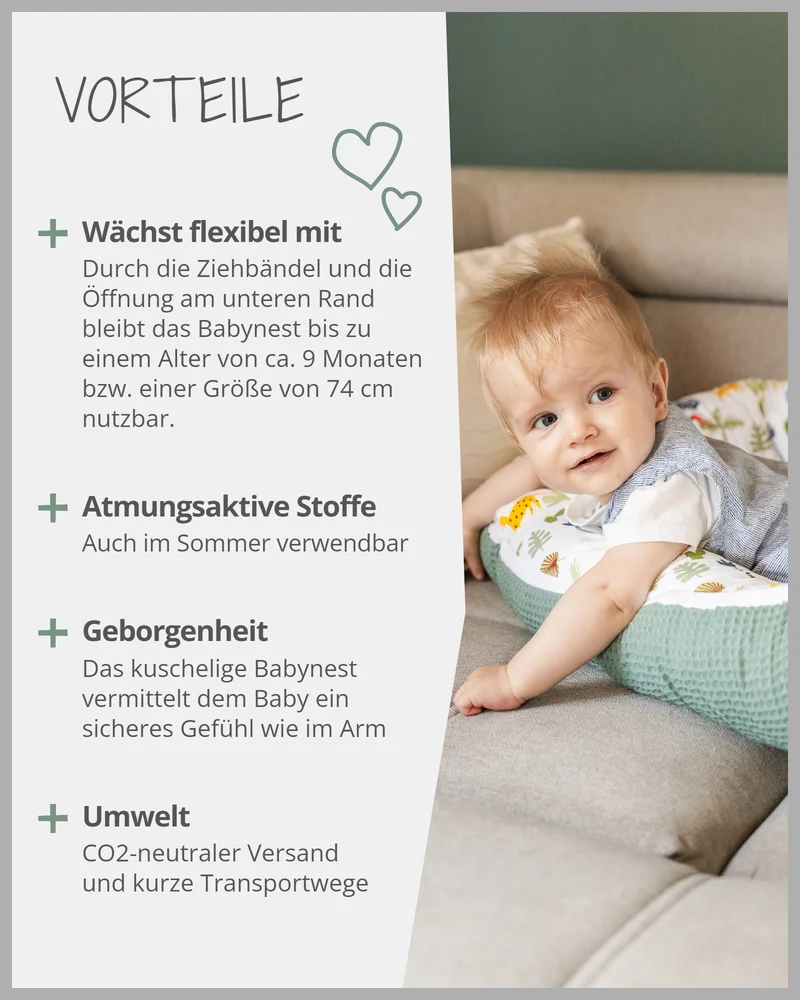 Babynest Salbeigrün Regenwald