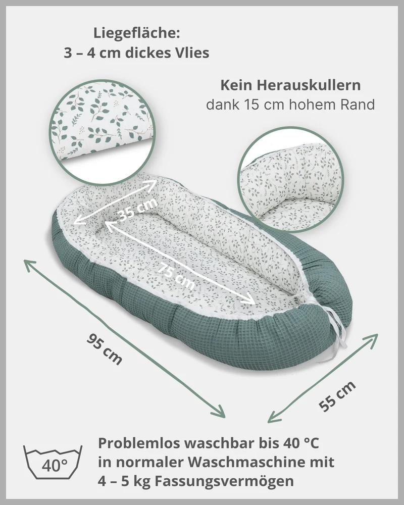 Babynest Floral Grün