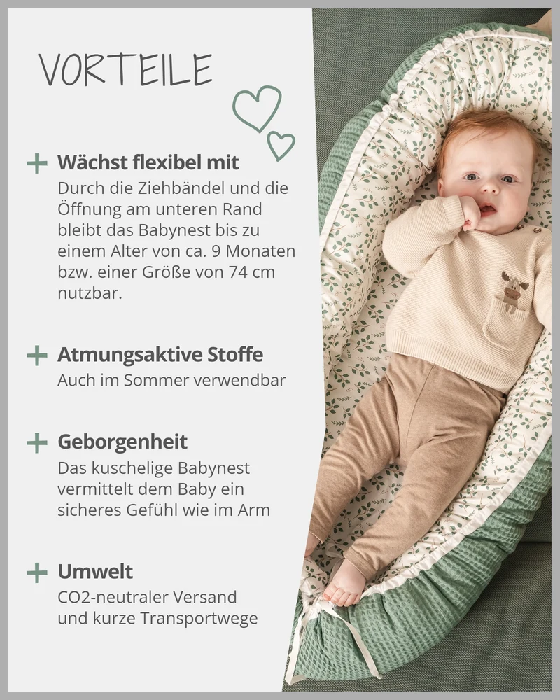 Babynest Floral Grün