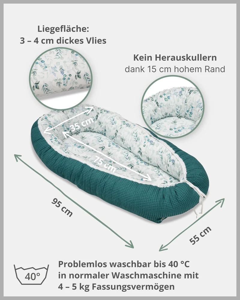 Babynest Eukalyptus Petrol