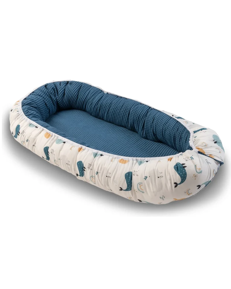 Babynest Blau Wale