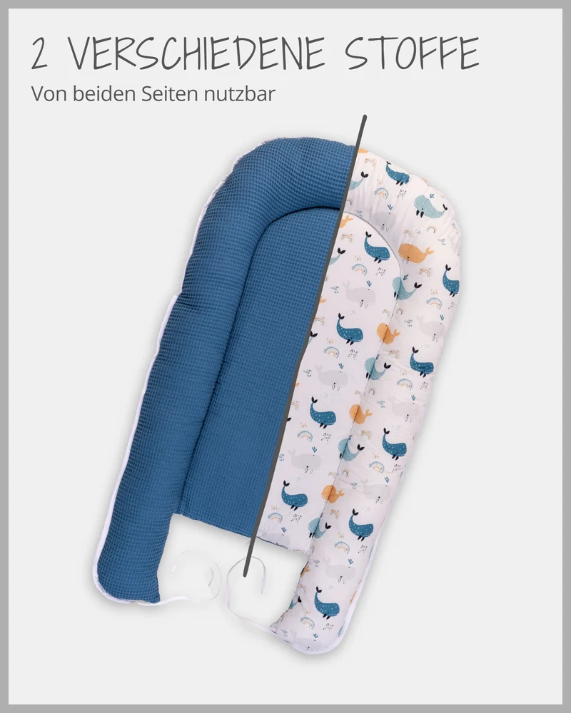 Babynest Blau Wale