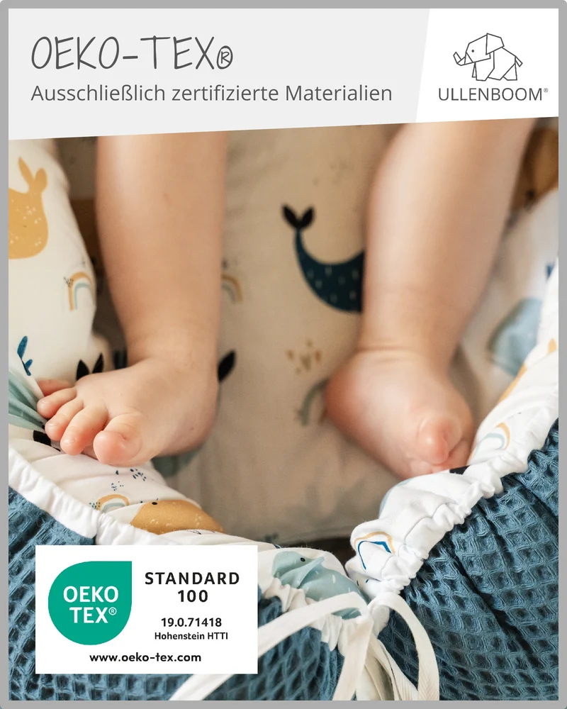 Babynest Blau Wale