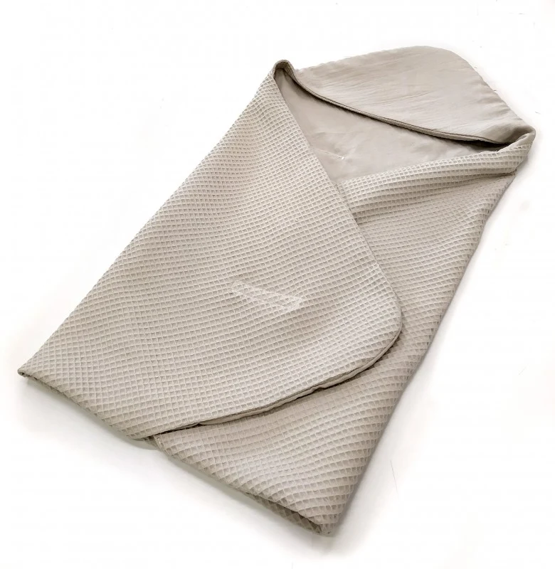 Summer baby car seat blanket | Waffle & muslin | Beige