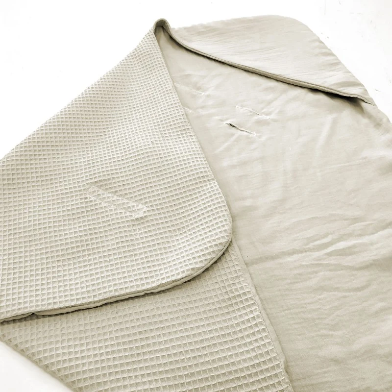 Summer baby car seat blanket | Waffle & muslin | Beige