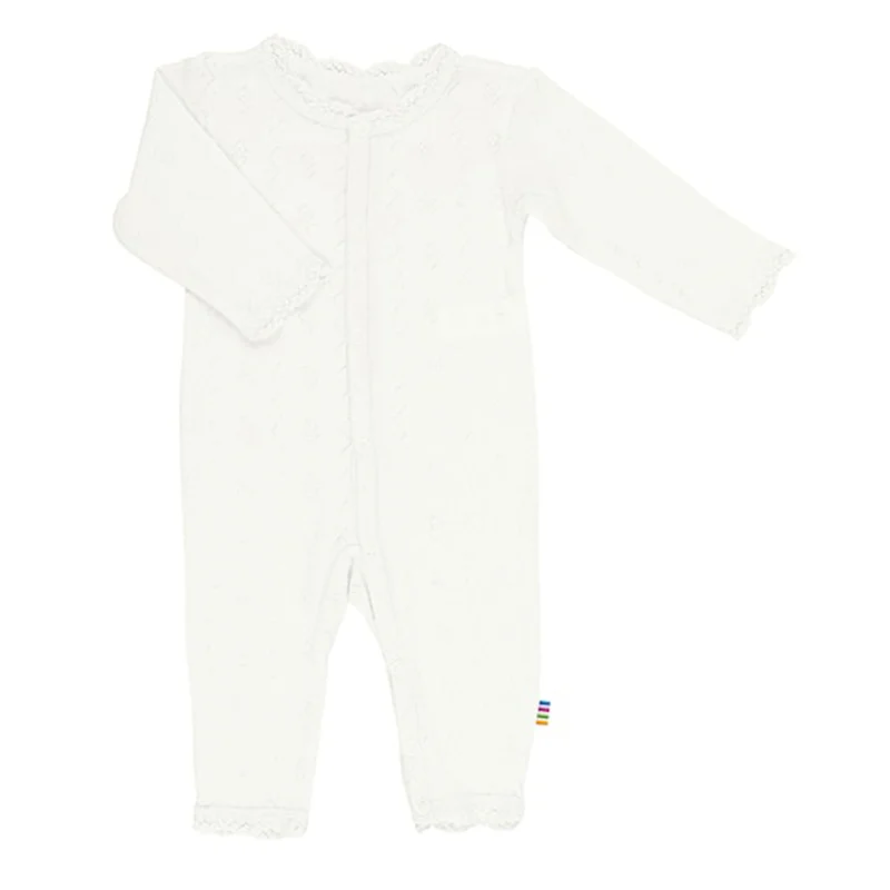 Joha Strampler Schlafanzug Merinowolle/Seide 'Basic' Off White