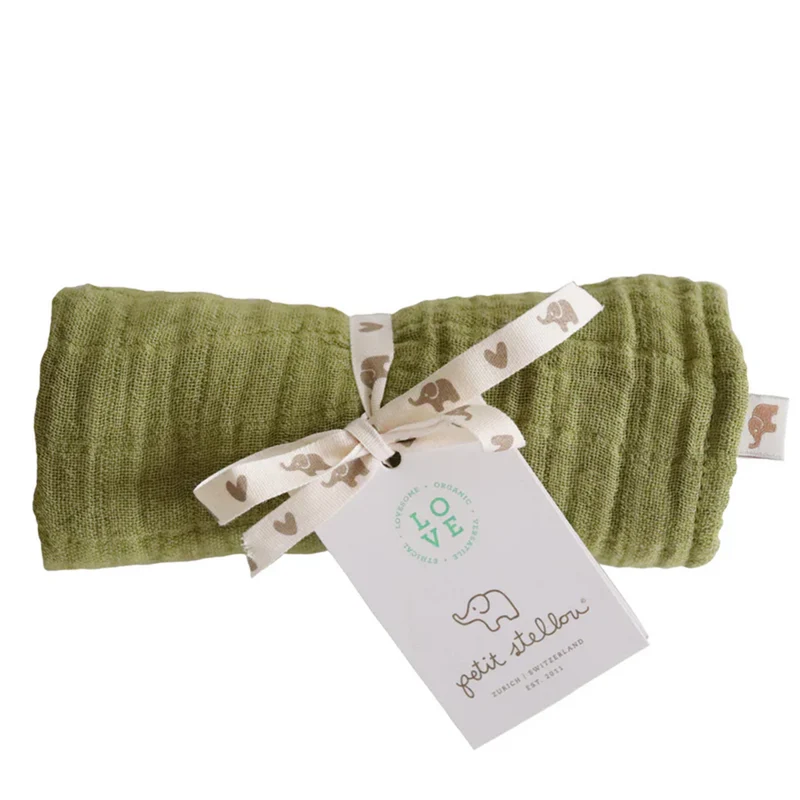 Petit Stellou Mulltuch Nooshi Cuddle Olive